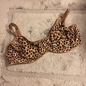 Balconette T-shirt bra with leopard print 44D Plus Size